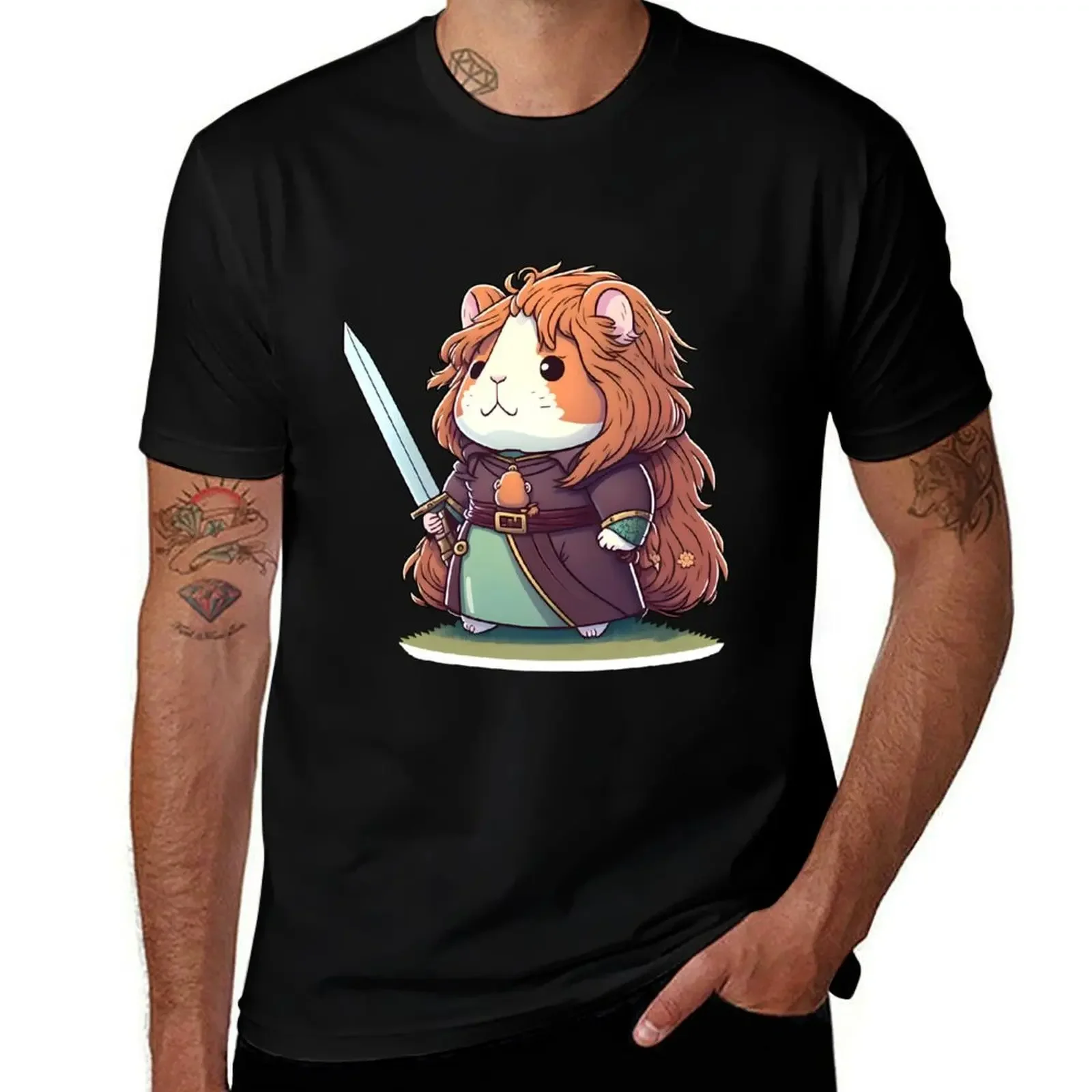 Guinea Pig Sorcerer Knight DND Sorcerer T-Shirt anime clothes sports fans funny costumes valentines clothes mens tall t shirts