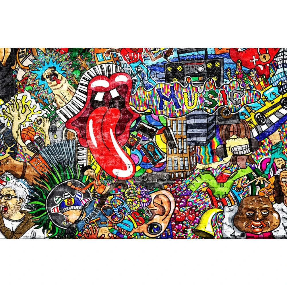 Old Graffiti Wall Grunge Portrait Photography Backgrounds Baby Birthday Backdrops Vinyl Photophone For Photo Studio Prop