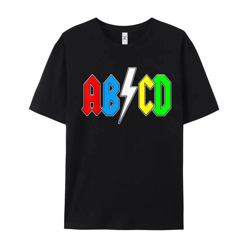 Fun ABCD Rock Band Shirt__18667 Tops Tees Graphic Crew Neck Casual Short Sleeve Pure Cotton Mens T-Shirt Classic Tshirts