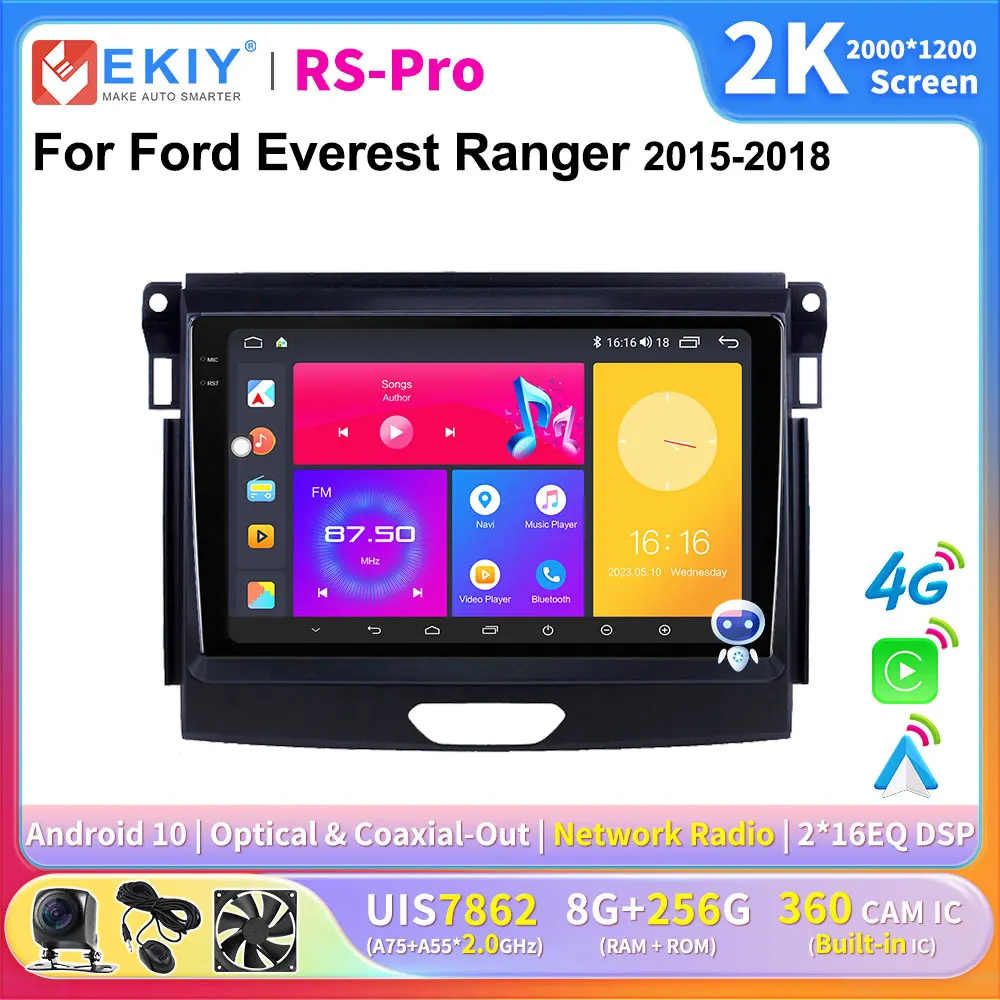 

EKIY 2K Screen Carplay Car Radio For Ford Everest Ranger 2015-2018 Multimedia Video Player Auto 2 Din Autoradio Stereo Navi GPS