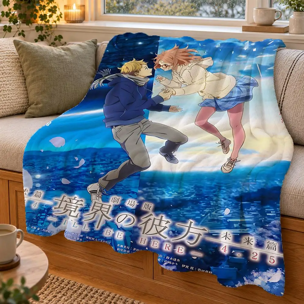Beyond The Boundary Anime Throw Double Sided Flannel Throw Blanket Soft Warm Washable Home Decor