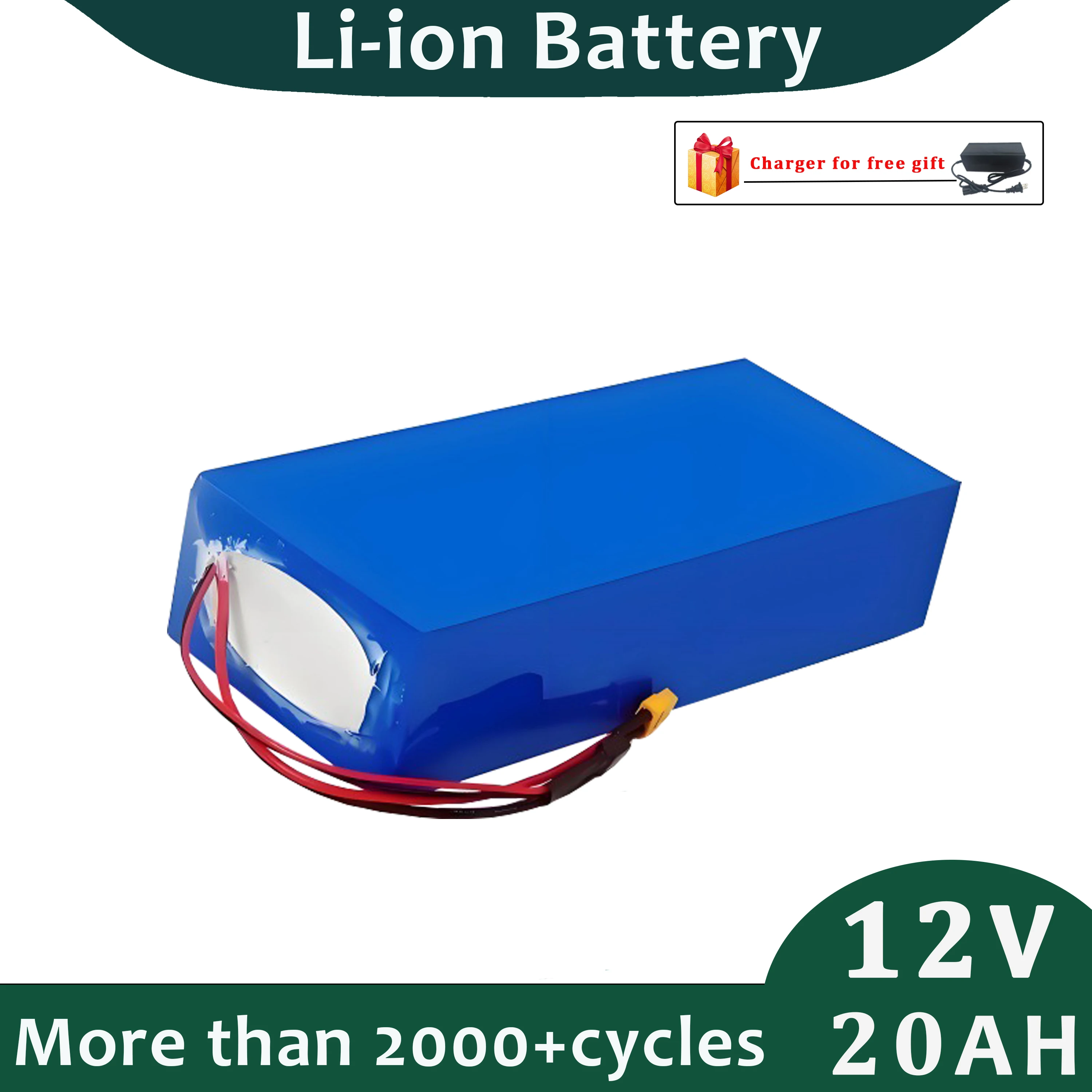 

Custom Wholesale 12V 20Ah Lithium Ion Battery Pack For Electric Bicycle Scooter with 5A Charger