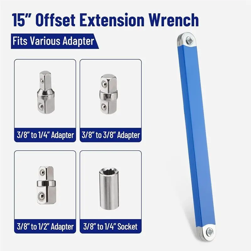 شريط أدوات تمديد مفتاح الربط BYBS مع فتحة 1/2 بوصة، مجموعة مفاتيح تمديد الأوفست، محولات محرك مربع، أداة موسع مفتاح الربط