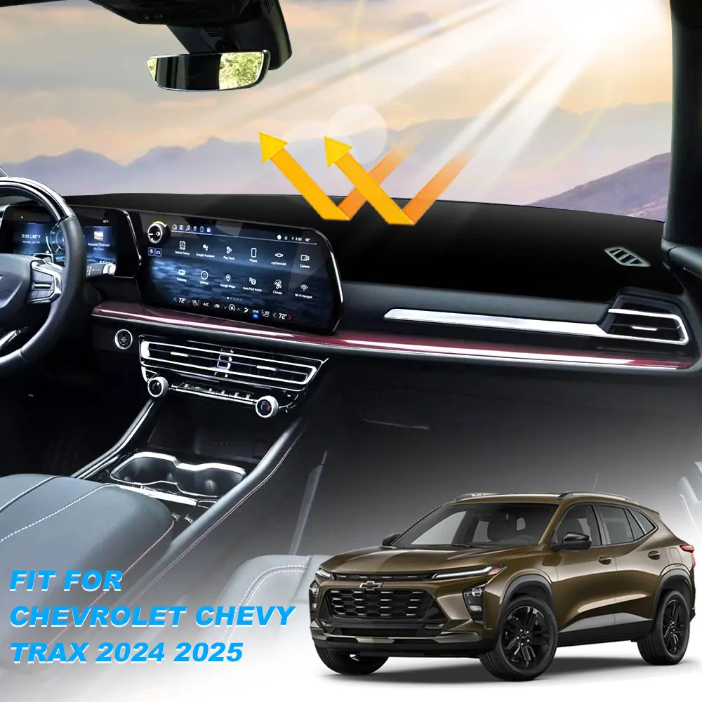 

Левый руль для Chevrolet Trax 2024 2025, чехол для приборной панели автомобиля, коврик для приборной панели, солнцезащитный козырек, избегайте света, аксессуары для ковров с защитой от УФ-лучей