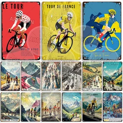 Vélo Tour de France Cycling Metal Sign Col d'Aubisque Col d'Aspin Col de la Bonette Les Alpes Tignes Le Jura Col du Lautaret