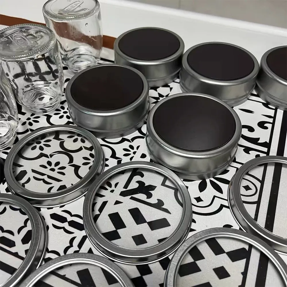 

New Iron Magnetic Spice Jars Wall-mounted with Stickers Sealed Barbecue Storage Box Sealed Seasoning Tank Set Kitchen Use