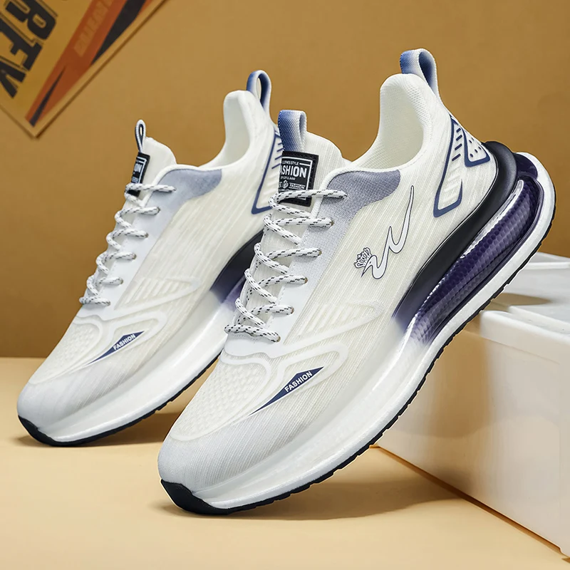 Men's breathable casual sneakers four seasons new soft sole non-slip lightweight racing outdoor running shoes speed sports shoes