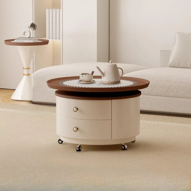 Moving Small Coffee Table Clear Round Simple Nordic Storage Coffee Table Aesthetic Minimalist Mesas Bajas Living Room Furniture