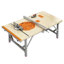 Woodworking table, multifunctional sliding table, inverted saw, portable table saw, small lifting operation table, folding woodw