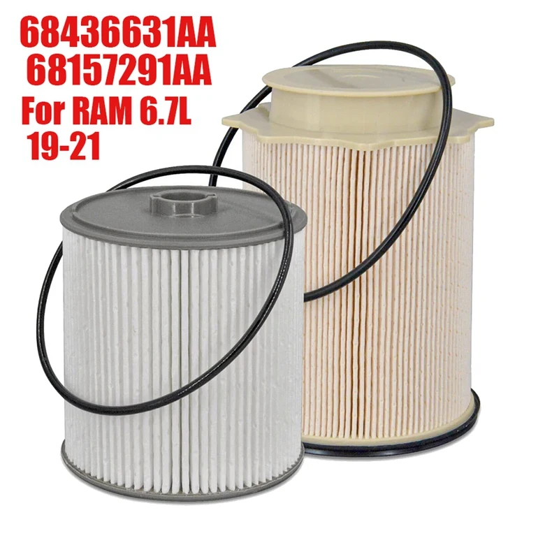 

2Pcs Automobile Fuel Filter Fits For 2019-2021 Ram 2500 3500 4500 6.7L Diesel 68436631AA 68157291AA