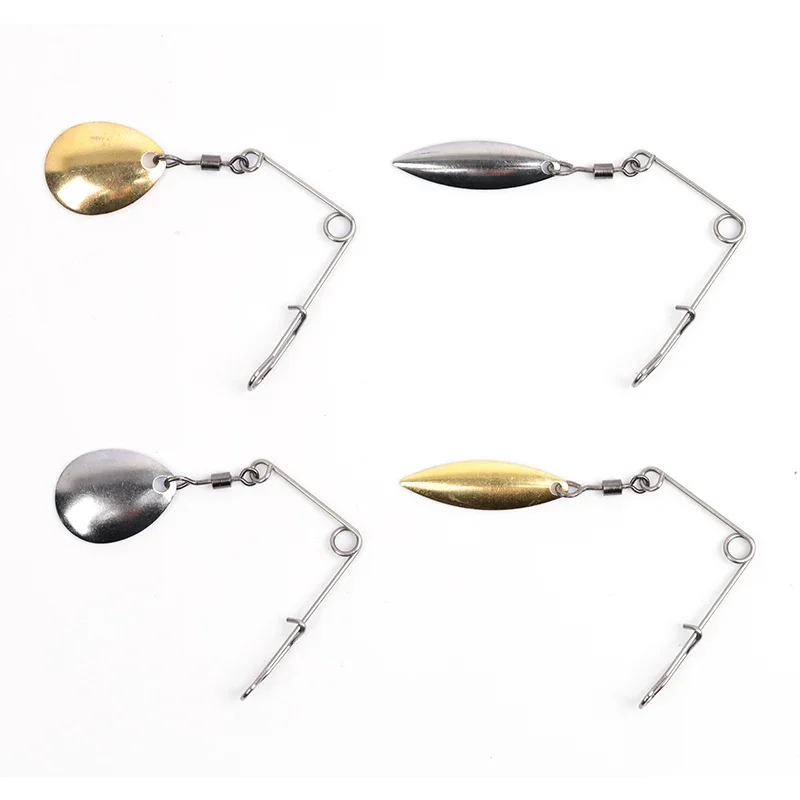 10 pçs 1.2g spinner isca de pesca colher swisher buzzbait baixo fio isca popper vib spinnerbait iscas enfrentar farpa pesca