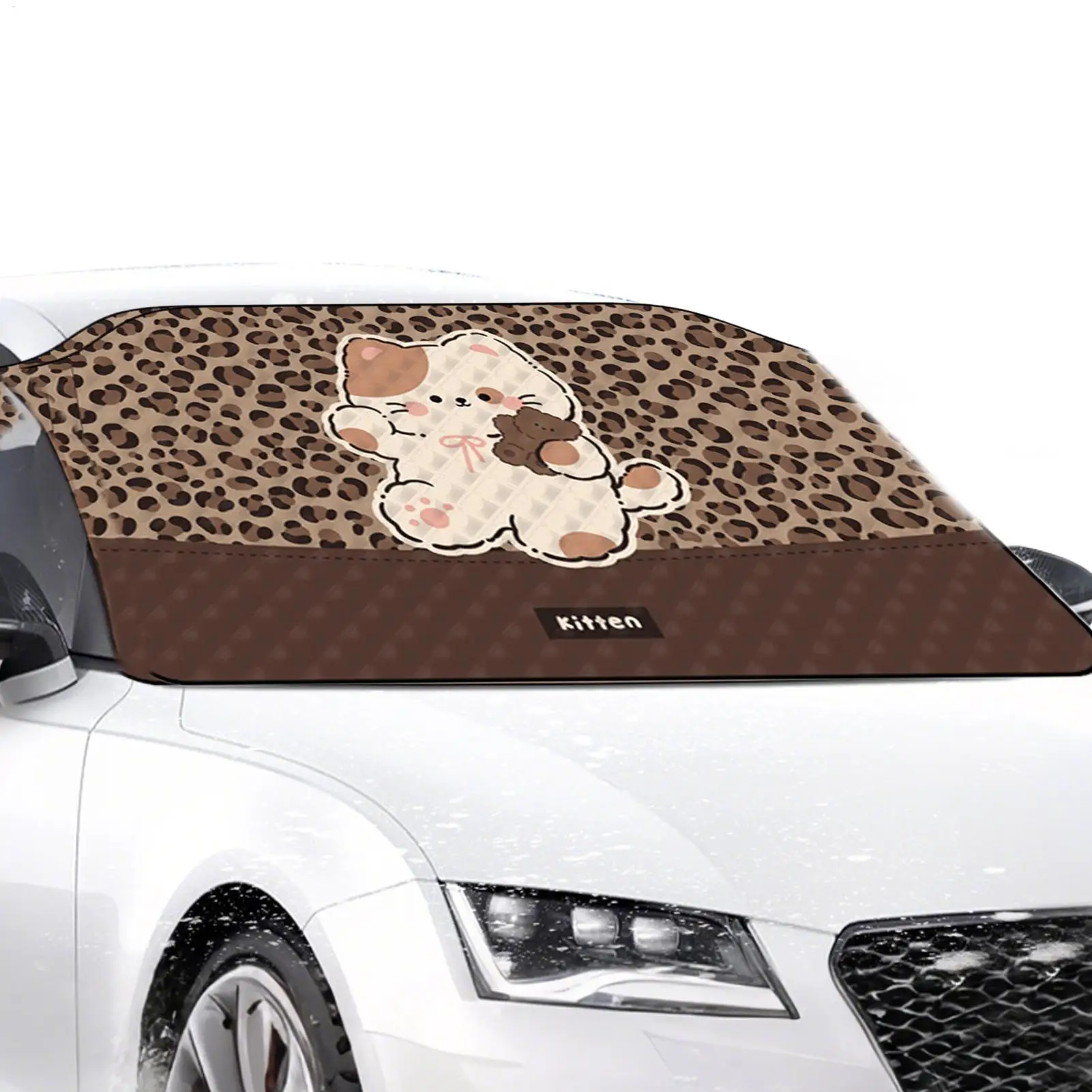 

Windshield Cover For Snow 77x36inch Waterproof Cute Cartoon Auto Sunshade Snow And Ice Windshield Cover For SUV Car Automotive