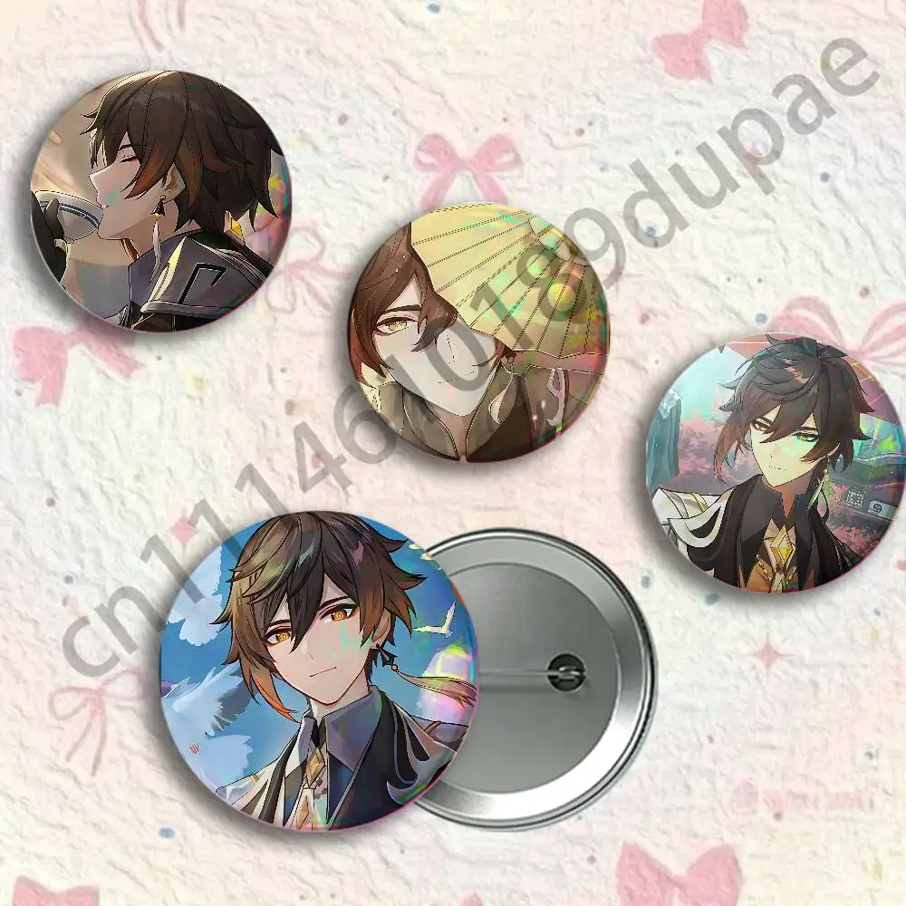 G-Genshin Impact zhong l-li Badges 25 32 44 58 75 mm Round Customizable Wholesale Fan goods Self-made fan freebies