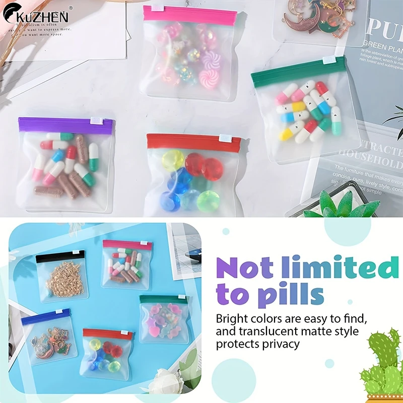 

5Pcs Pill Pouch Bags Zippered Pill Pouch Reusable Pill Bags Clear Eva Pill Bag Self Sealing Medicine Organizer Storage Bags