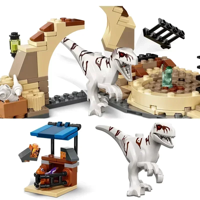 ديناصور بارك اللبنات الطوب ترايسيراتوبس نموذج 76950 أتروسيرابتور دراجة تشيس دراجة متوافقة 76945 هدايا الاطفال اللعب