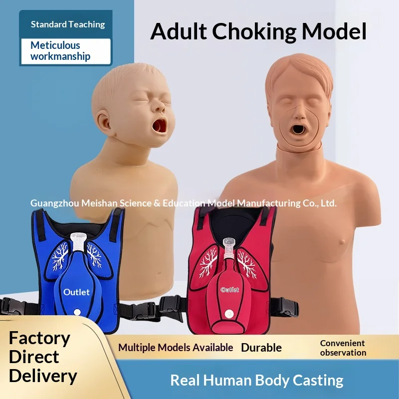 First Aid Training Heimlich Training Vest Choking Trainer with Tracheal Blockage Vest Wearable Adult Infarction Teaching Model
