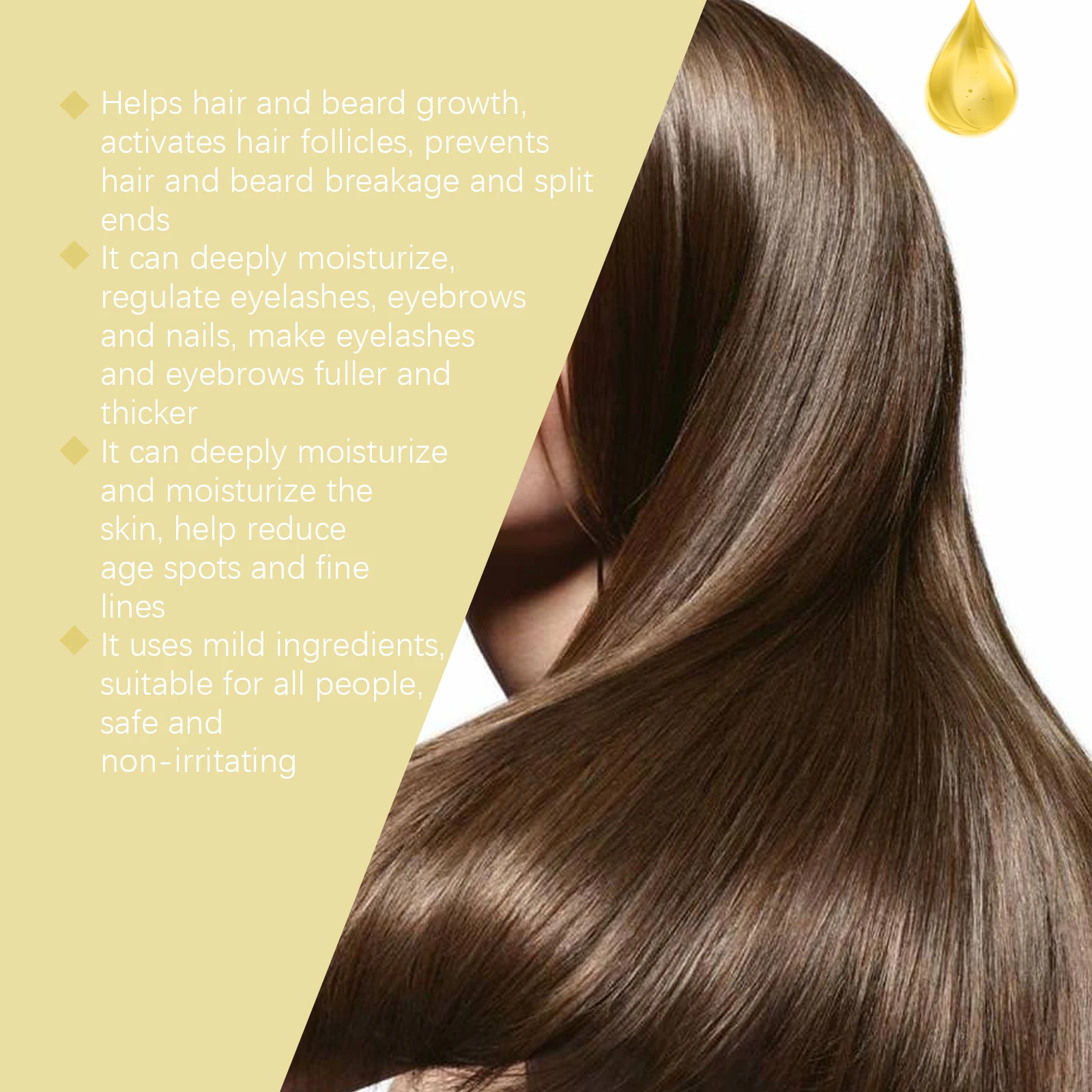 زيت الخروع العضوي لمنتجات نمو الشعر لتقوية وصلات الرموش السميكة المضادة لتساقط الشعر وزيت اللوز الحلو