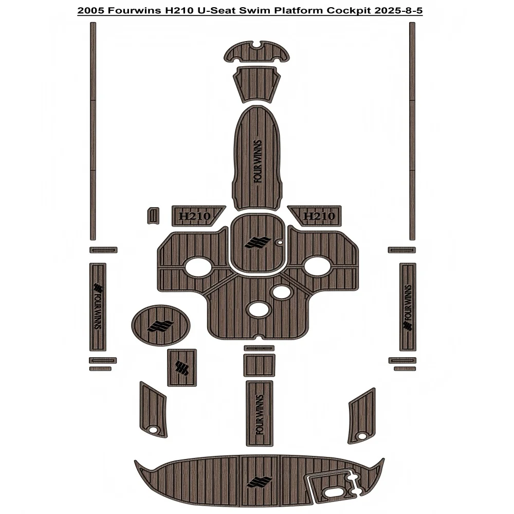 

2005 Four Winns H210 U-Seat Swim Platform Cockpit Trailer Pad Boat EVA Foam Teak Floor Mat SeaDek Style Self Adhesive d9m3hf1