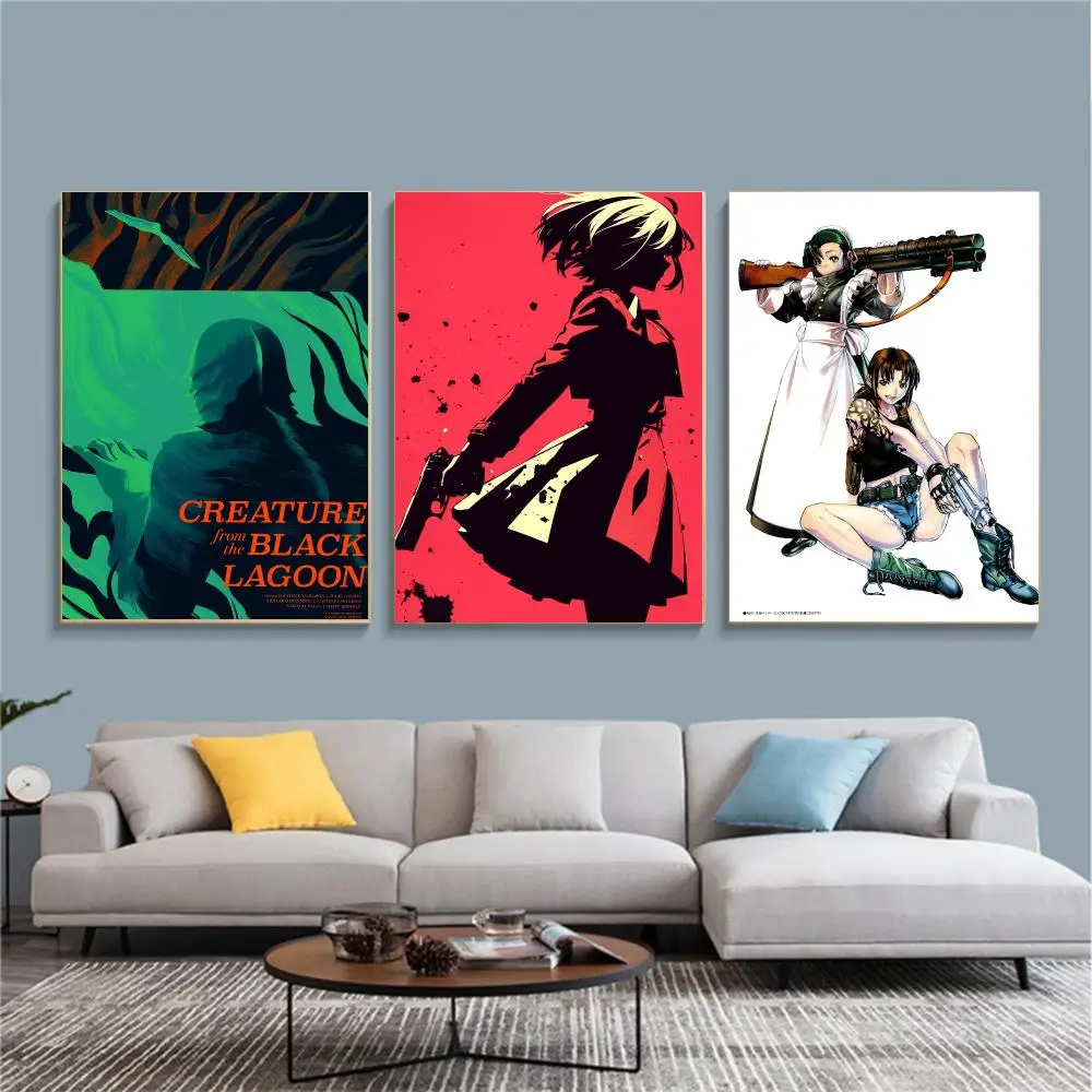 anime B-Black Lagoon-N Painting Calligraphy Nature Inspired Artwork for Living Room  Home Decoration