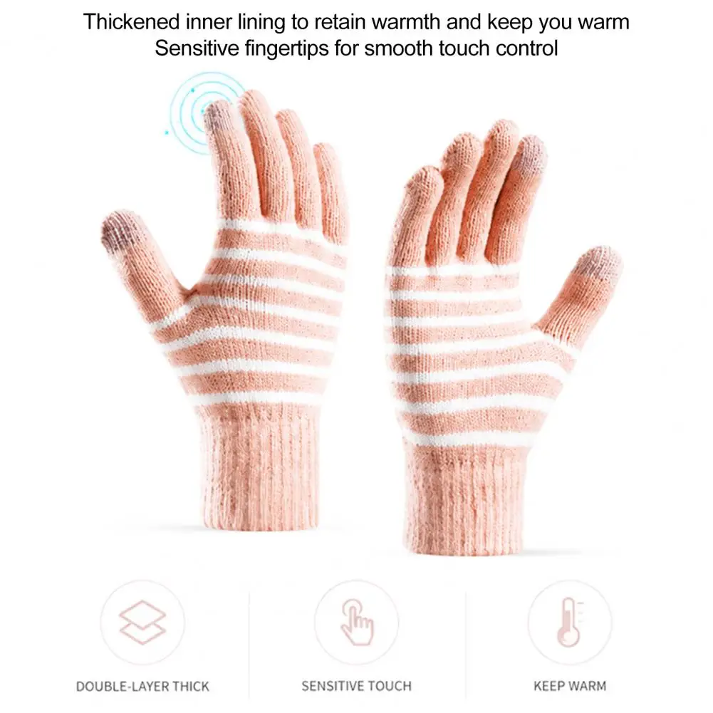 Kids Warm Winter Accessories Kids Winter Hat Scarf Gloves Set Fleece Lined Striped Knit Pom Pom Cozy Toddler for Boys for Boys