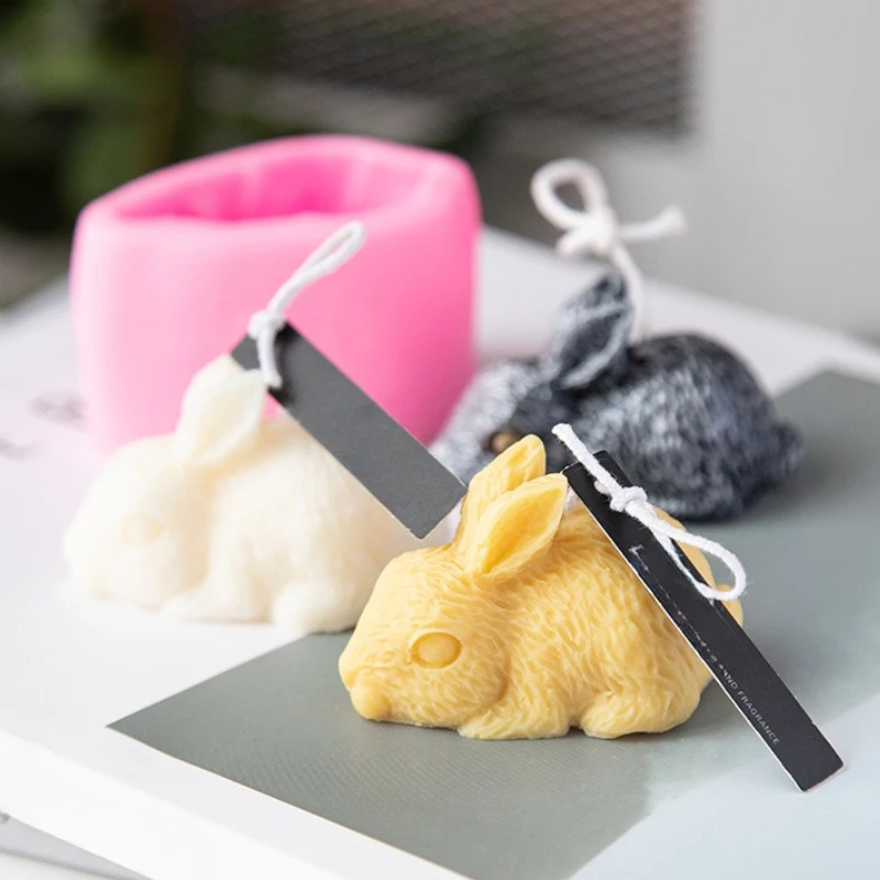 3D Rabbit Mold Silicone Candle Mold Easter Bunny Cake Mold Fondant Cake Chocolate Desser Silicone Mould Mousse Cookie Making