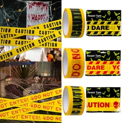 Halloween Warning Tape Signs Halloween Props Window Prop Danger Warning Line Halloween Indoor Outdoor Haunted Houses Decorations