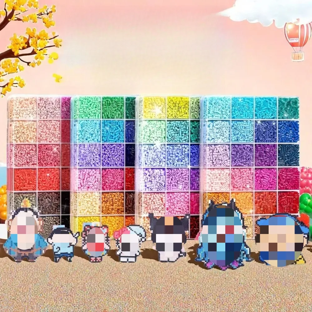 Stress Relief Speelgoed Kraalendoos Warmte-verzegelde verpakking Mozaïek Strijken Educatieve kralen, Fusion Kralen DIY Craft Toy 24 kleuren 2,6 mm