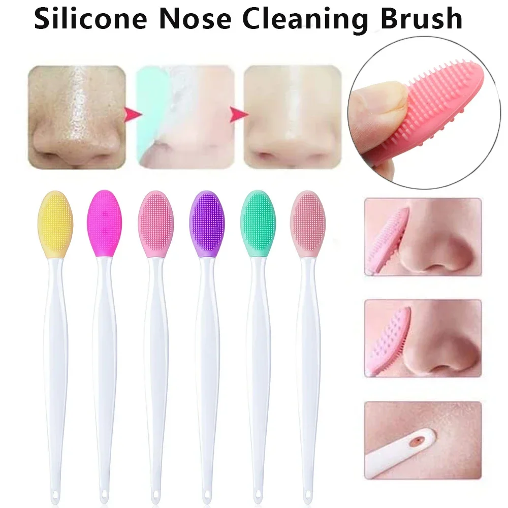 1PC/4PCS Removal Wash Silicone Brushes Tools Face Exfoliating Nose Clean Brush Beauty Skin CareBlackhead With Replacement Head