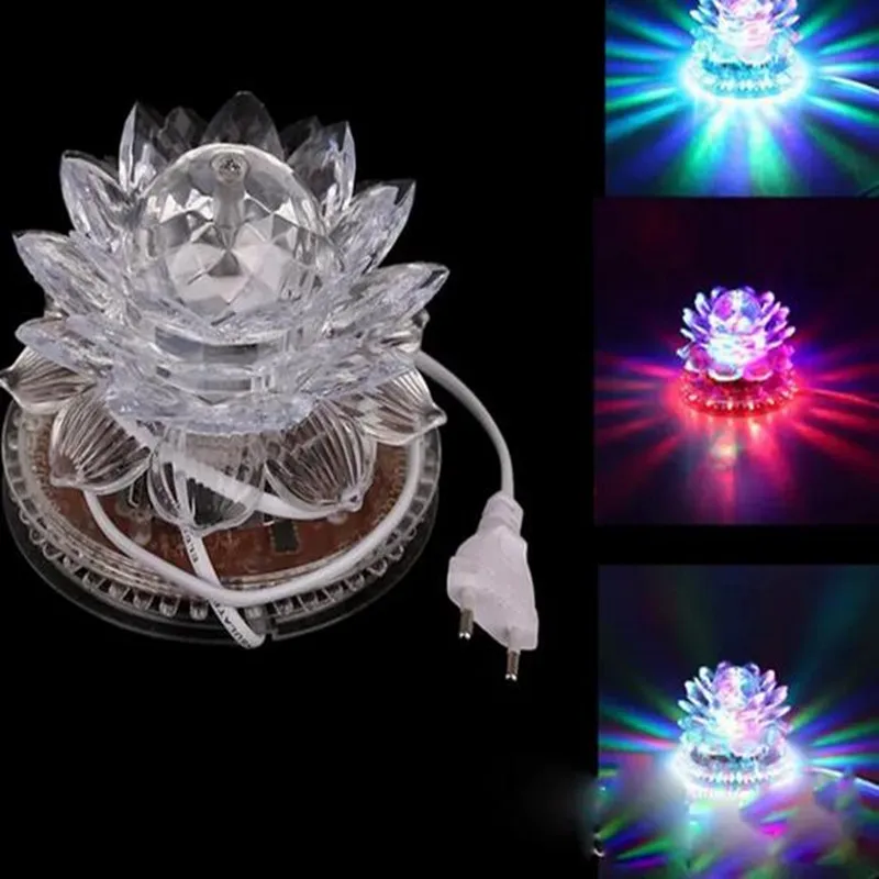 auto-rotate Lotus Magic Globe LED Crystal Lotus Light Dreamy Colourful Flashing Ballroom Bar Decoration Projection Lights