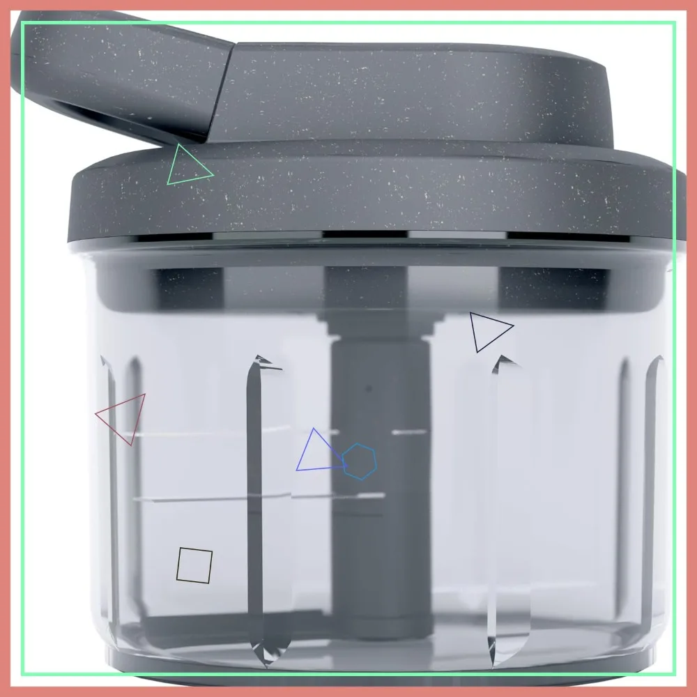 

Easy Pull Manual Food Chopper - Hand-Held Slicer & Dicer for Fruits & Vegetables - Kitchen Essentials