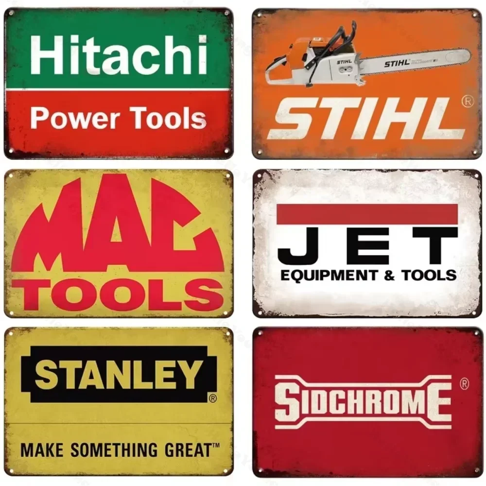 Vintage Stihl Brand Retro Tool Metal Sign Plaque for Man Cave Bar Garage Workshop Cafe Club Wall Decor and Home Decoration