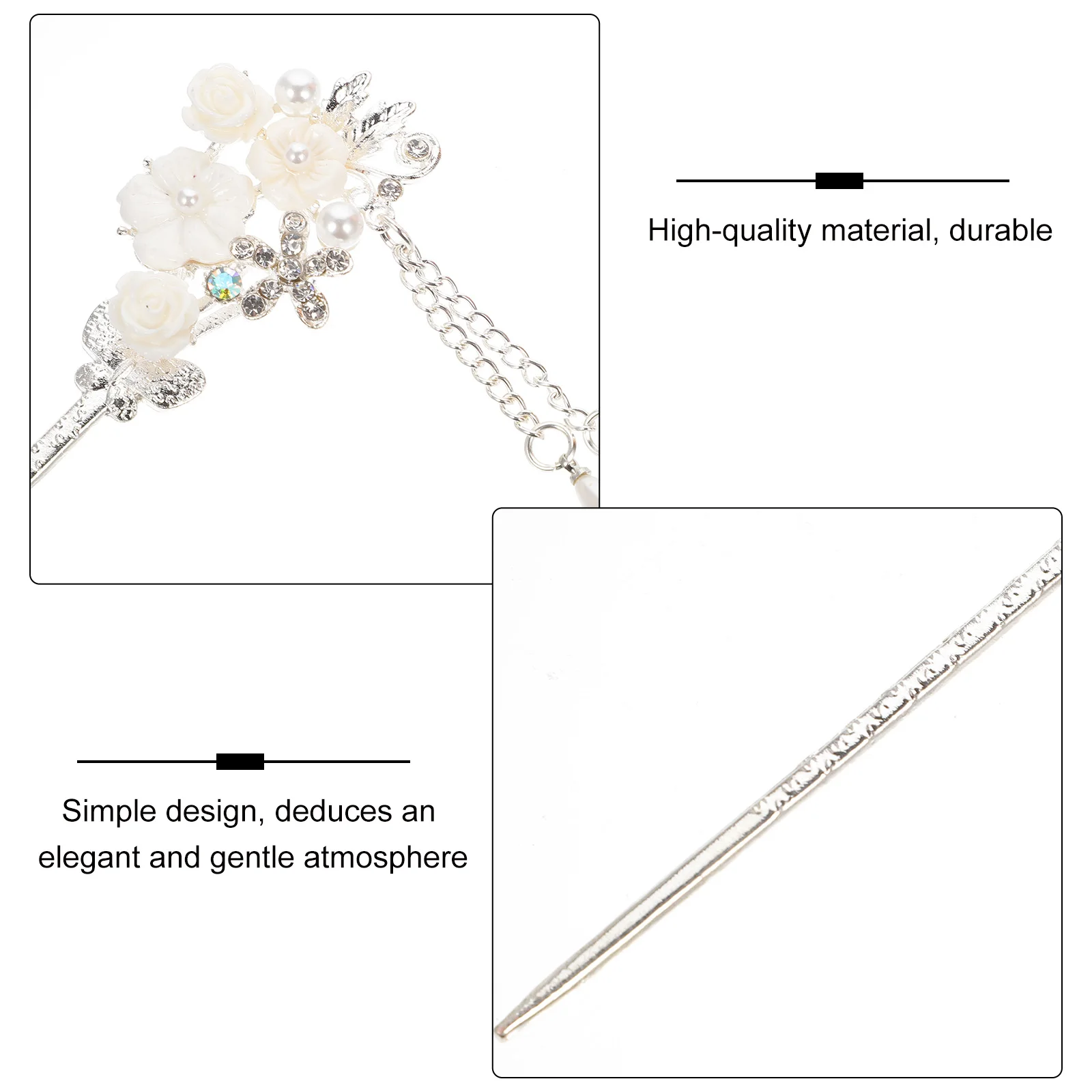 

3 Pcs Vintage Hairpin Headdress Ancient Style Chopsticks Tassel Chinese for Buns Metal Tassels