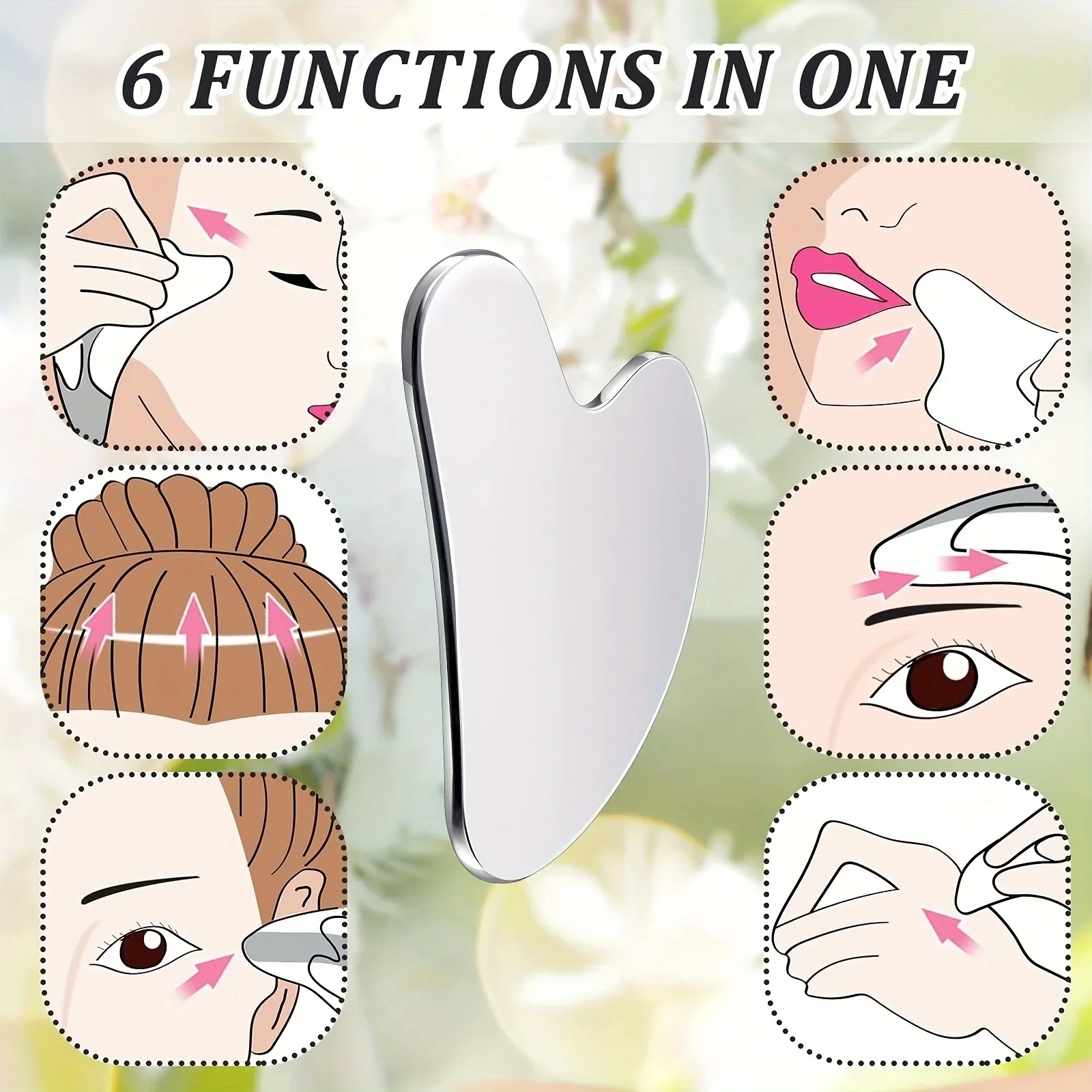 

1pc Stainless Steel Gua Sha Facial Tools Guasha for Face Metal Gua Sha Tighten Skin Massage Guasha Beauty Tool for Body Eyes Nec