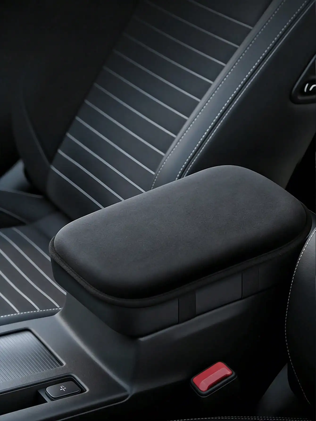 Car Armrest Pad - Thickened Velvet Center Console Mat, Soft & Plush, Provides Comfortable Driving Support, Universal Size