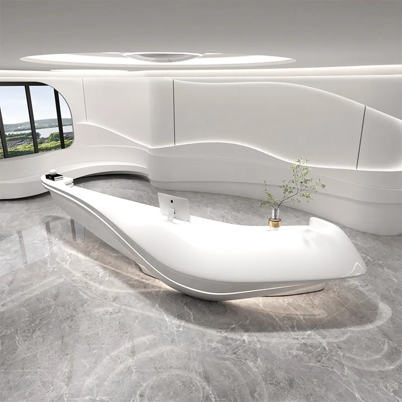 Luxury Modern Reception Desks Welcome Display European Aesthetic Reception Desks Design Company Scrivania Commercial Furniture