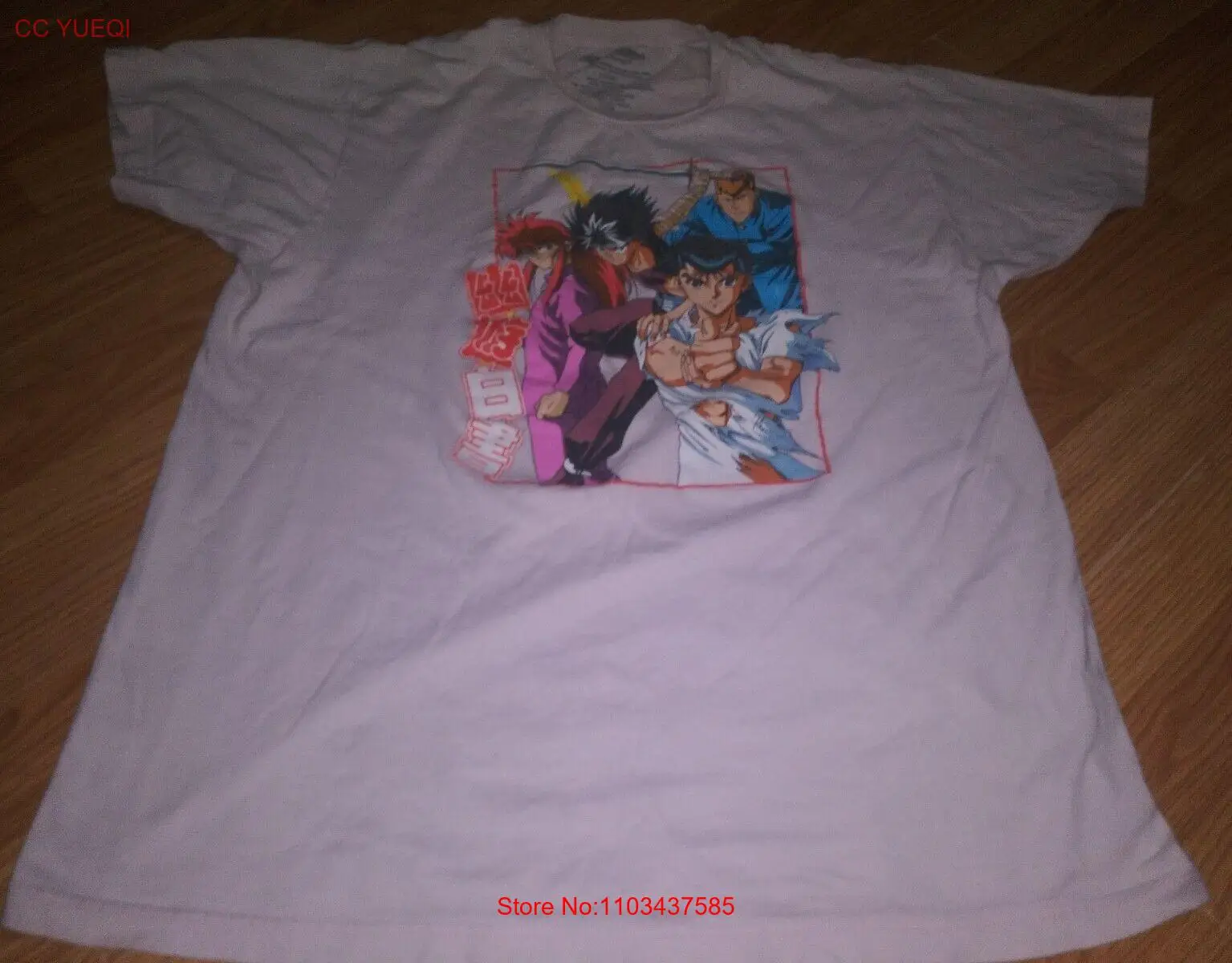 Футболка с рисунком из аниме манга-Yuyu Hakusho Хрустящие Большие футболки унисекс