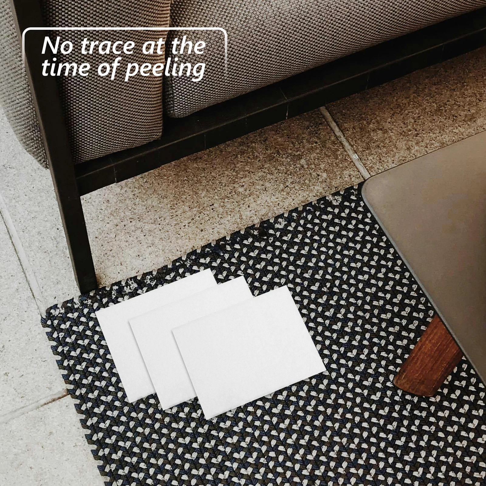 

12 Pairs Self-adhesive Patch Carpet Strips Tape Double-sided Home Rug Tapes Hook Loop Heavy Duty for Rugs