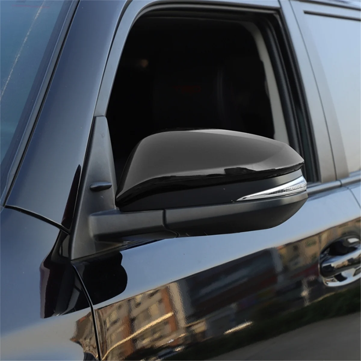 2Pcs Rearview Mirror Cover Side Door Wing Housing Cap for Toyota 4Runner 2017-2020 RAV4 Highlander 2014-2019