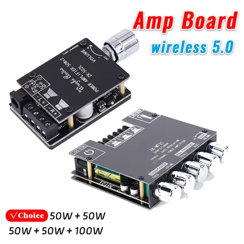 ZK-MT21 2x50W+100W 2.1-kanalig BT5.0 AUX digital subwooferförstärkare 6 best sales 100W förstärkare - №3