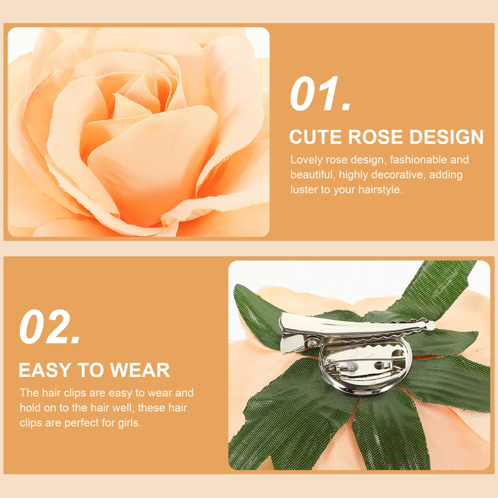 

Stunning Rose Clips For Women Girls Elegant Flower Hair Accessories Costume Cosplay Hair Decoration