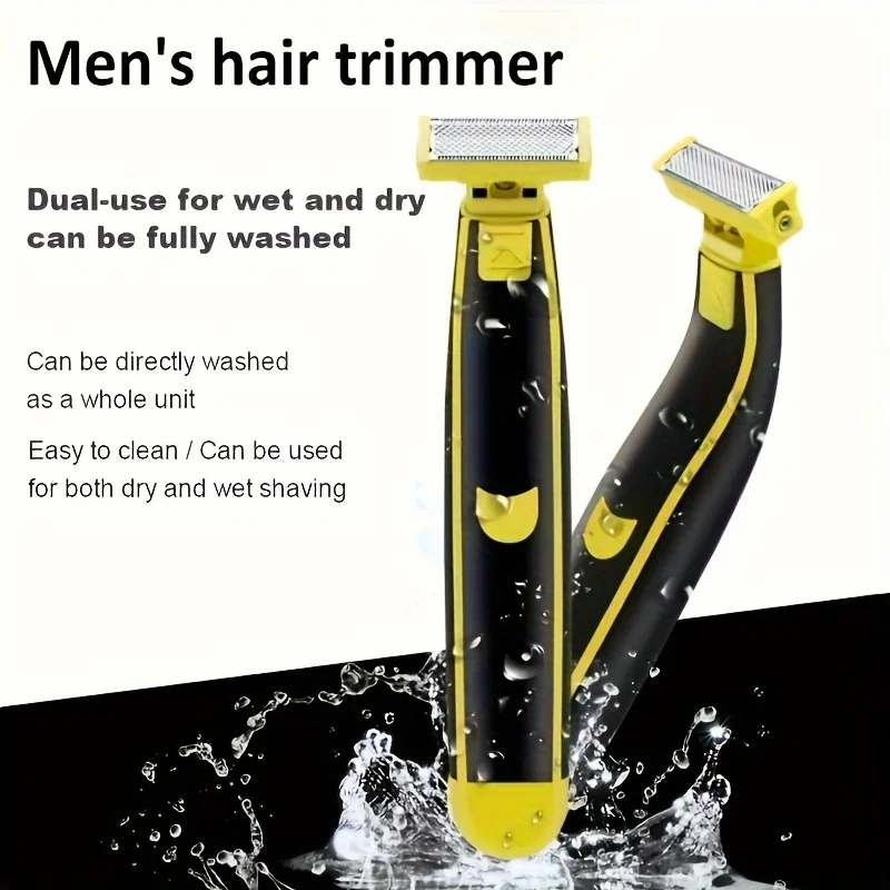 

Водонепроницаемая электрическая бритва для влажного и сухого бритья, триммер для волос на теле, USB-заряжаемая бритва, мужской триммер для бороды, машинка для бритья