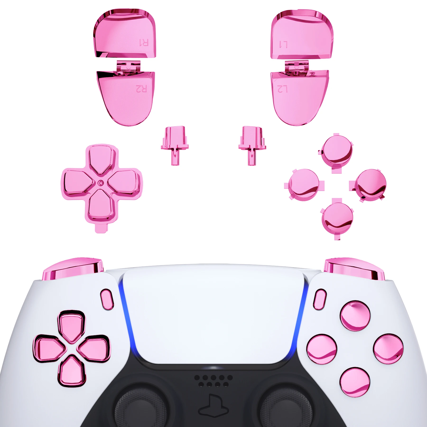 

eXtremeRate Replacement D-pad R1 L1 R2 L2 Triggers Face Buttons, Full Set Buttons Compatible with ps5 Controller BDM-030 BDM-040