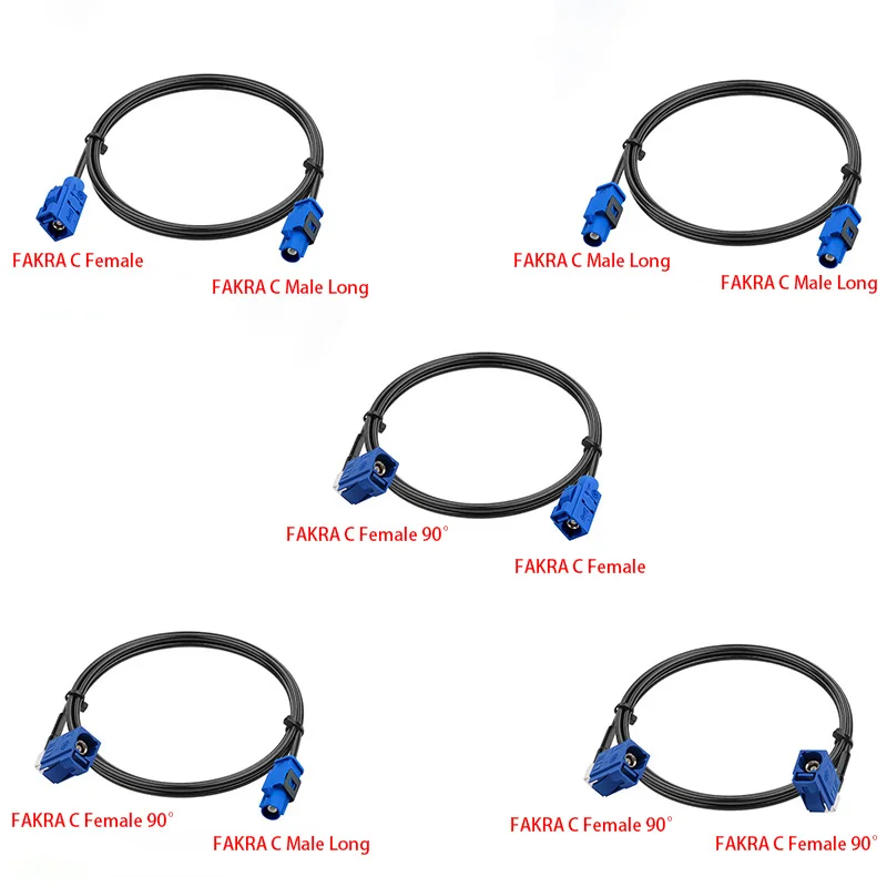 RG174 Cable Fakra C Female Jack Straigh 90°  to Fakra C Male Plug Connector RF Coaxial Cable For Car Radio GPS Antenna Pigtail