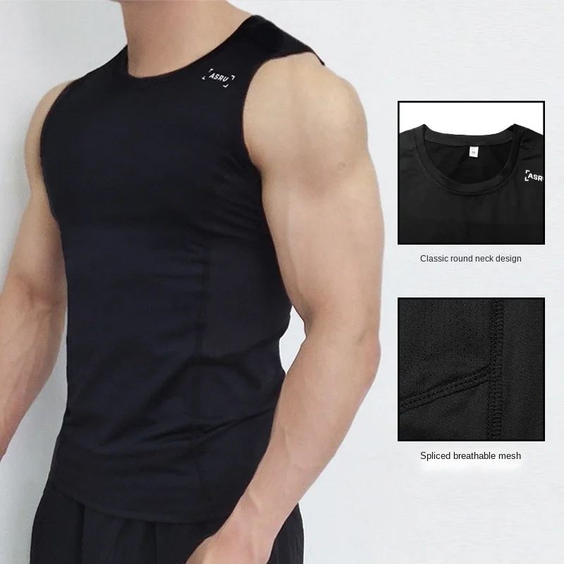 Men\'s Summer Compression Casual Tank Top Gym Fitness Quick Dry Bodybuilding Sleeveless Shirt Workout Clothing Sportswear Vest