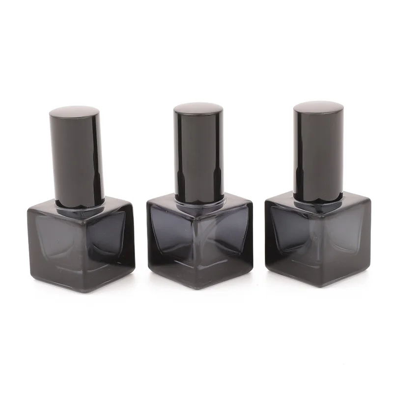 100Pcs 8ml Black Glass Spray Atomizer Portable Travel Cosmetics Square Empty Container Sample Packging