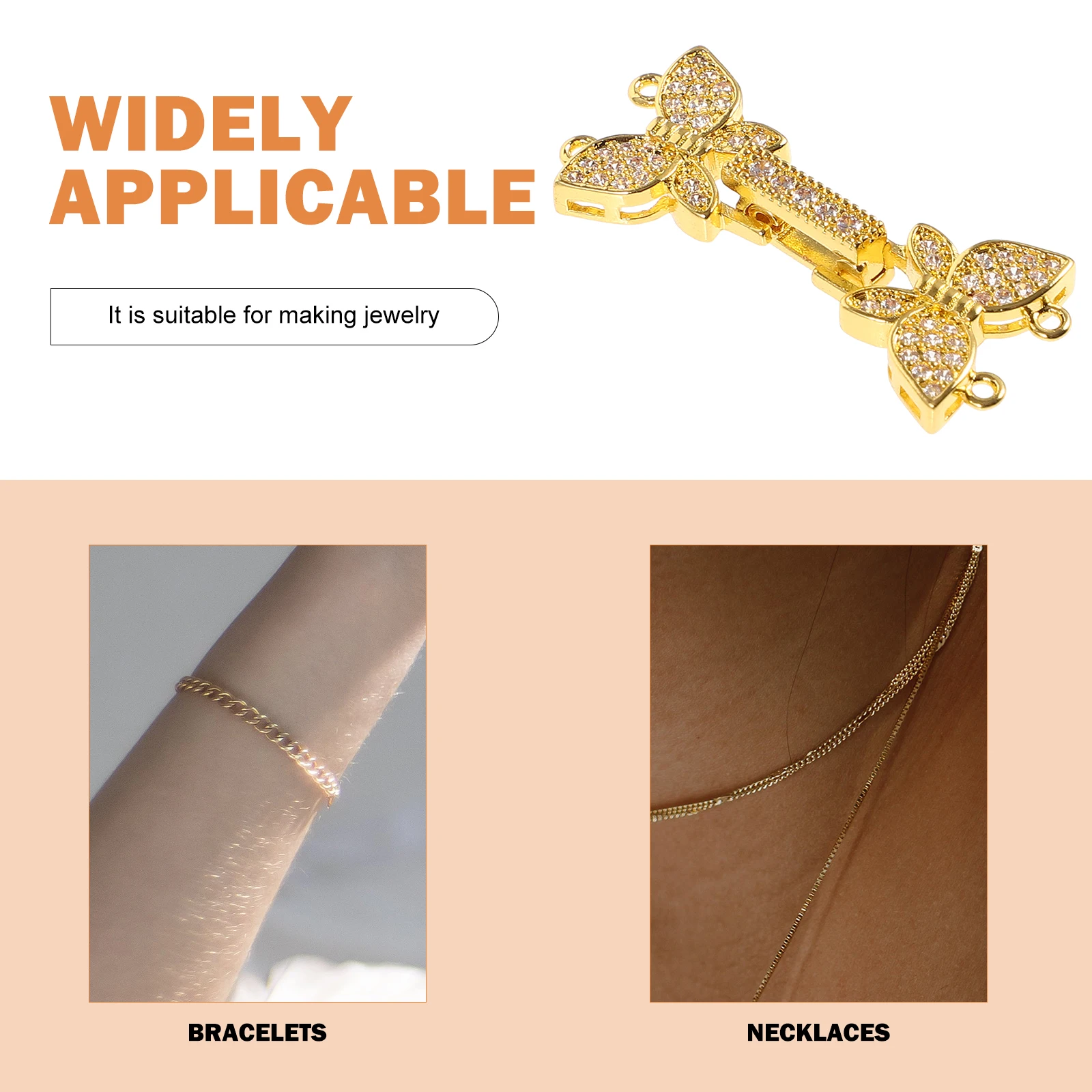 

Diy Jewelry Clasp Buckle Copper Metal Connector For Bracelet Necklace Making Scratch Resistant Layered Necklace Converter