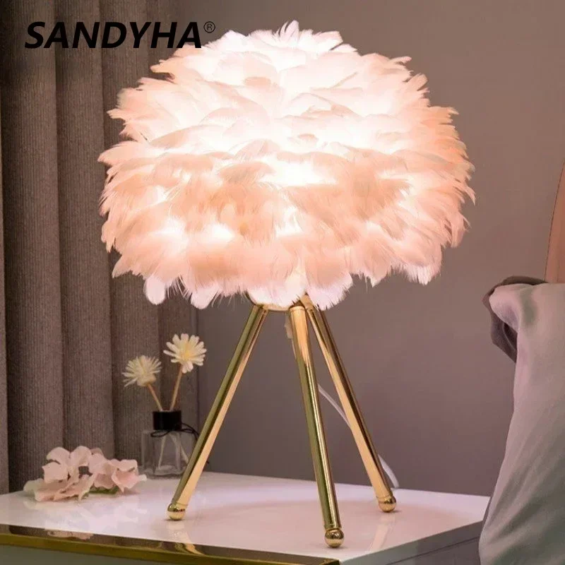 

SANDYHA Flower Design LED Glass Table Lamp Bedside Lamp for Bedroom Reading Light Pastoral Romantic Mesita De Noche Dormitorio