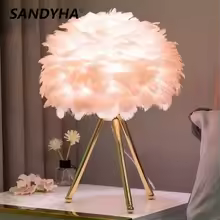 SANDYHA Flower Design LED Glass Table Lamp