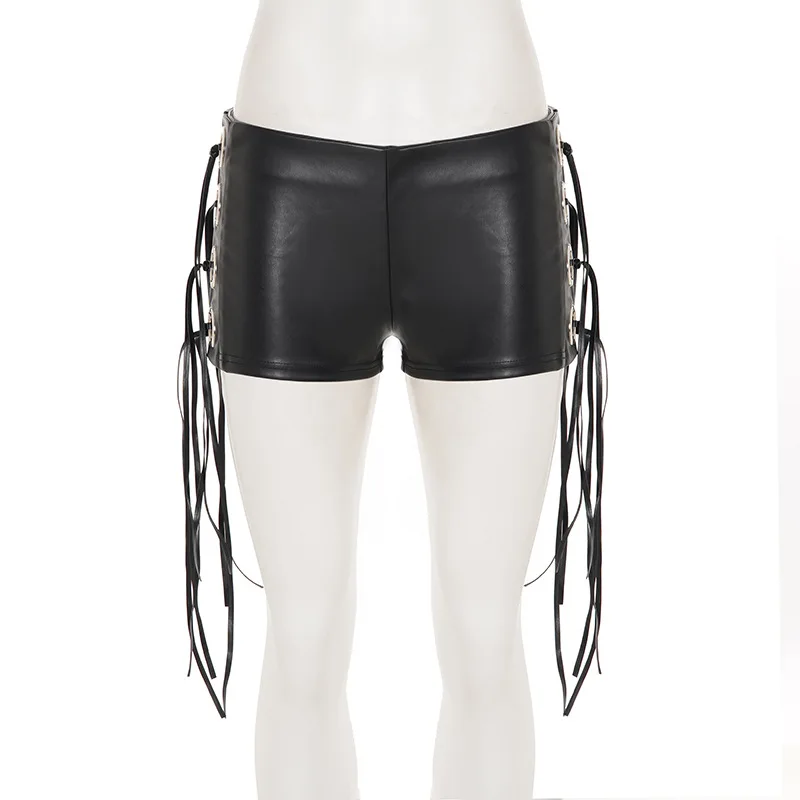 punk style sexy corns metal ring strap street style fashionable spicy girl shorts