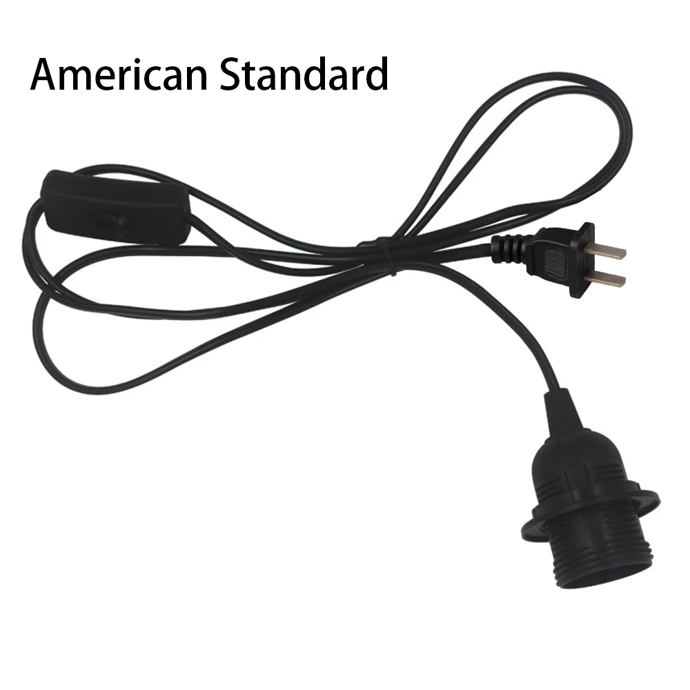 

US Standard Light Bulb Power Cord with E27 Socket 1.8 Meters Hanging Pandant LED Light Fixture Adapter with Switch